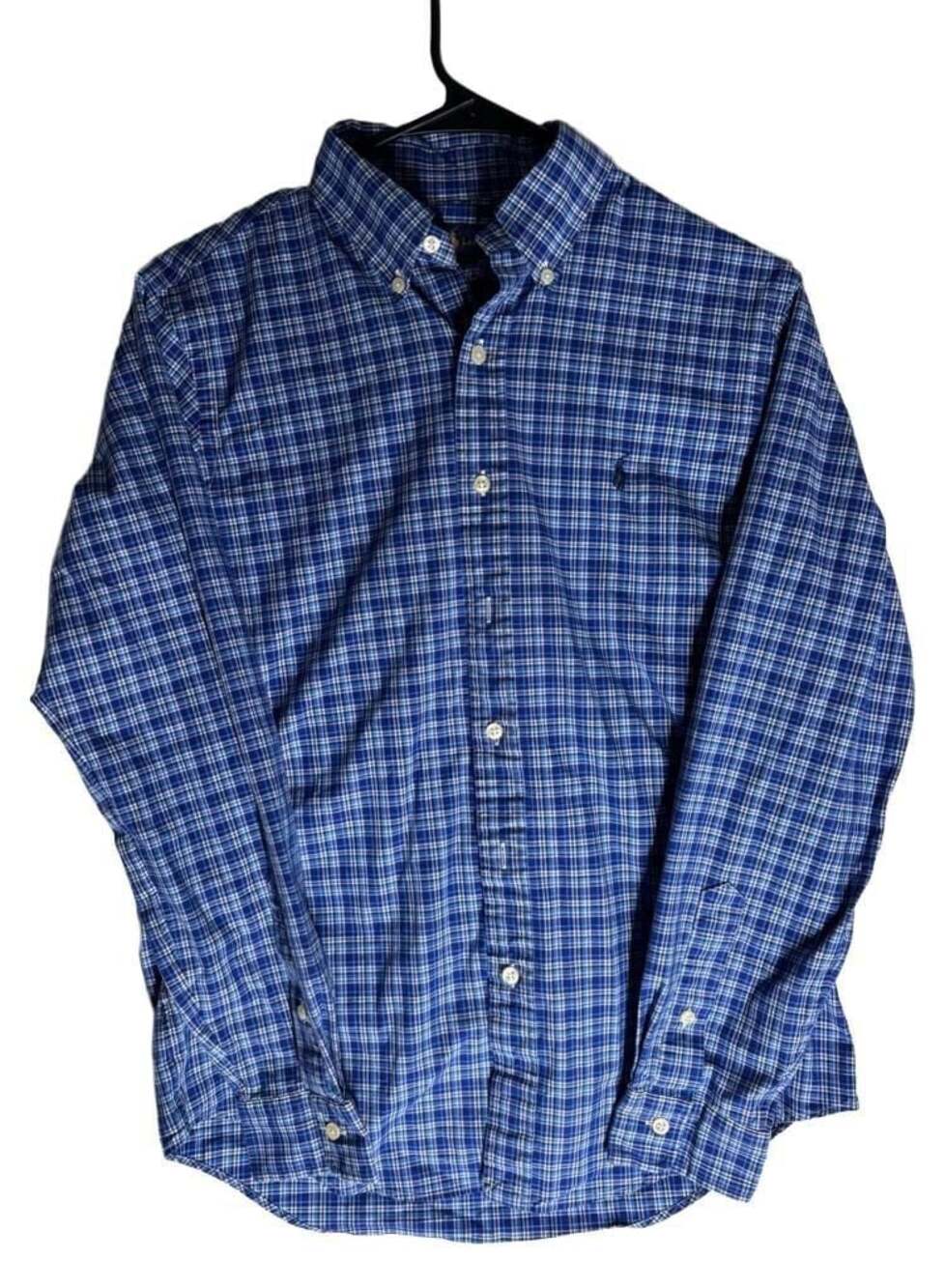 Polo Ralph Lauren Classic Fit Blue Plaid Long Sleeve Button Down Shirt